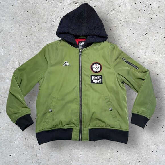 Lurking Class No Masters Bomber Jacket Green Sherpa Hood Men’s Medium - Picture 1 of 13